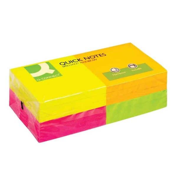 Rainbow Sticky Notes 75x75mm Neon - Pk12