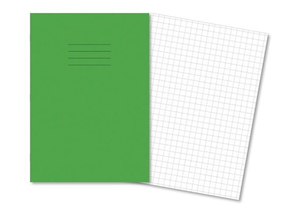 Exercise Books A4+ 80 Pages 10mm Squares Light Green - Pk45