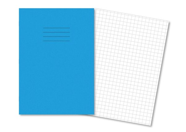 Exercise Books A4+ 80 Pages 10mm Squares Light Blue - Pk45