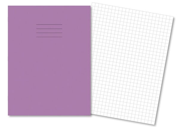 Exercise Books A4+ 80 Pages 10mm Squares Purple - Pk45