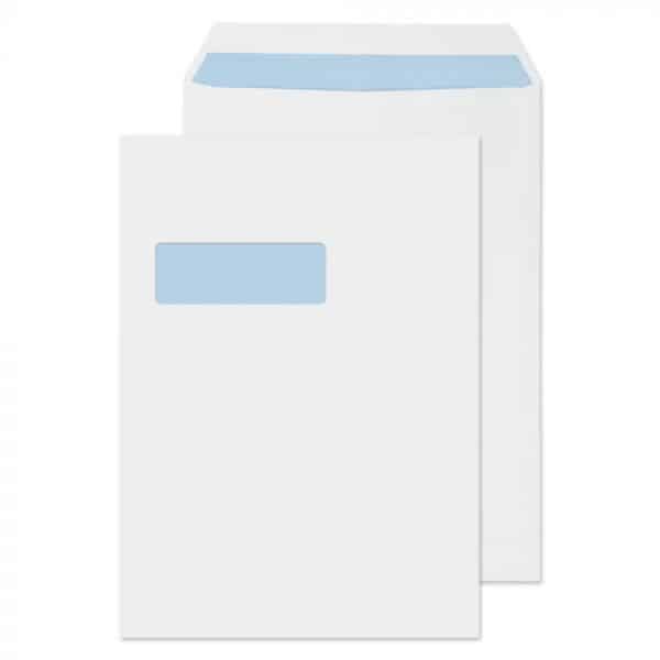 C4 White Self Seal Pocket Window Envelopes - Pk250