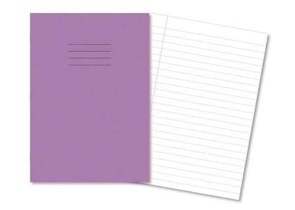 Exercise Books A4+ 80 Pages 12mm Feint & Margin Purple - Pk45
