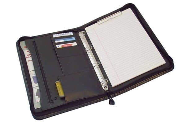 Leather Look Zipped Ring Binder