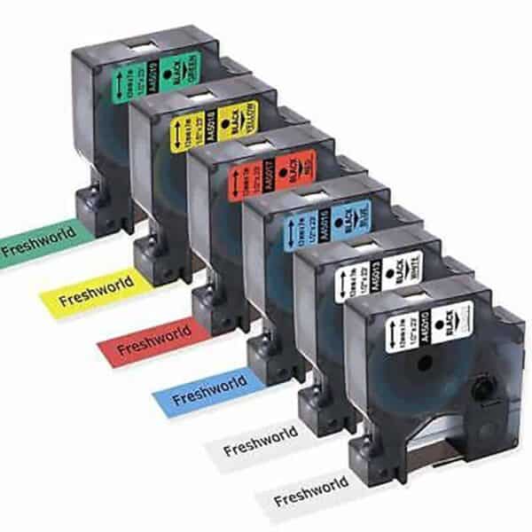 Dymo D1 Refill Tape 12mm x 7m Black Text On Blue Background - Each