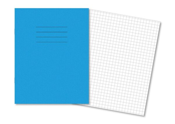 Exercise Books 9x7" 80 Page 7mm Squares Light Blue - Pk100