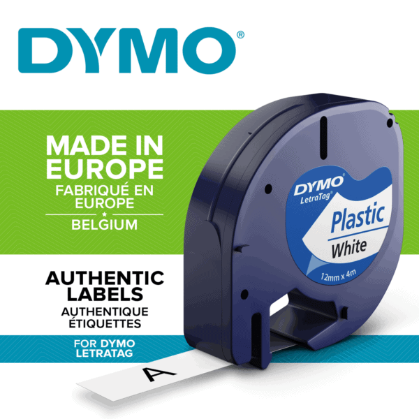 DYMO LetraTag Tape Black/White
