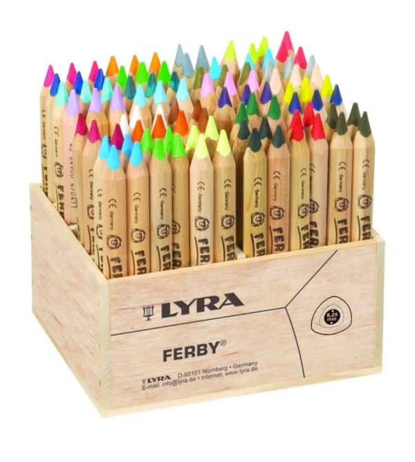 Lyra Ferby Colouring Pencils Half Length Triangular Grip - Pk96