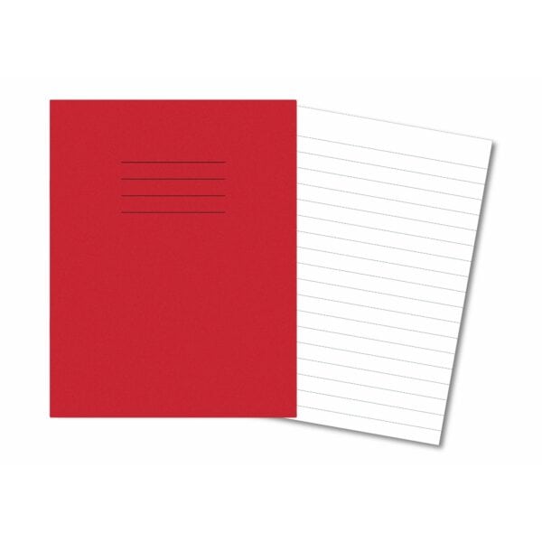 Exercise Books 8x6.5" 48 Page 15mm Feint Red - Pk100