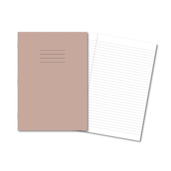Exercise Books 9x7" 80 Page 8mm Feint & Margin Buff - Pk100