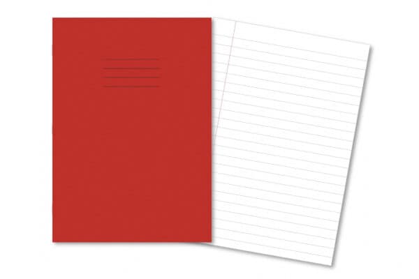 Exercise Books A4 64 Page 15mm Feint & Margin Red - Pk50