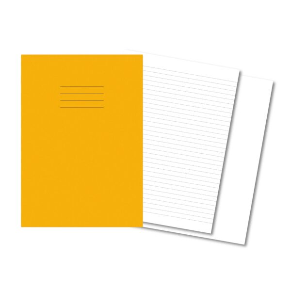 Exercise Books A4 64 Page 8mm Feint / Alternate Blank Yellow - Pk50