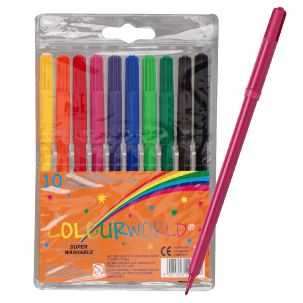 Felt Tip Pens Assorted - Pk10