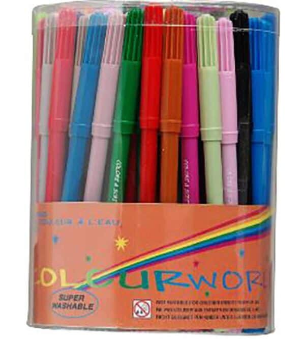 Felt Tip Pens Assorted Tub - Pk100