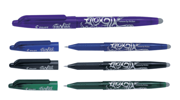 Black Pilot Frixion Erasable Rollerball Pens & Refills