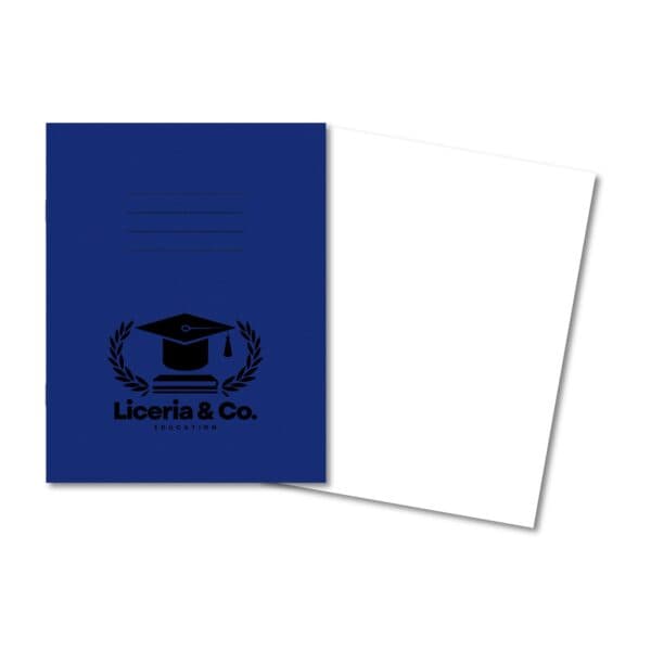 Overprinted Exercise Books A4 80 Pages Blank Dark Blue - Pk50