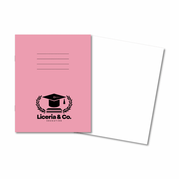 Overprinted Exercise Books A4 80 Pages Blank Pink - Pk50