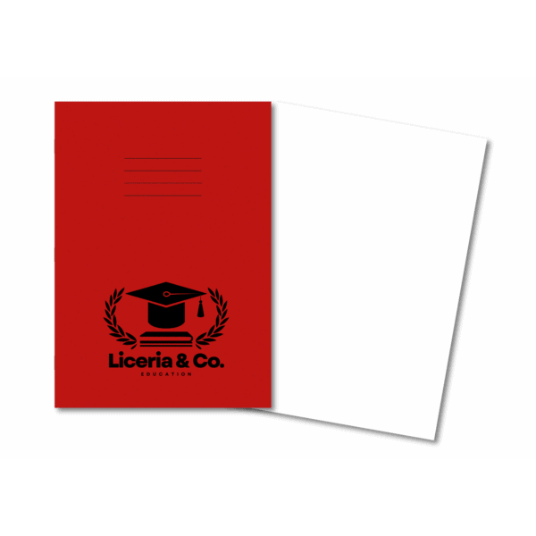 Overprinted Exercise Books A4 80 Pages Blank Red - Pk50