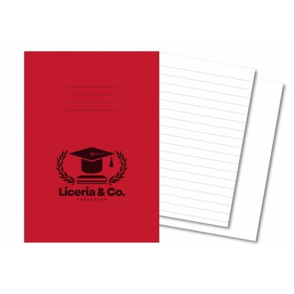 Overprinted Exercise Books A4 32 Pages 15mm Feint / Alternate Blank Red - Pk100