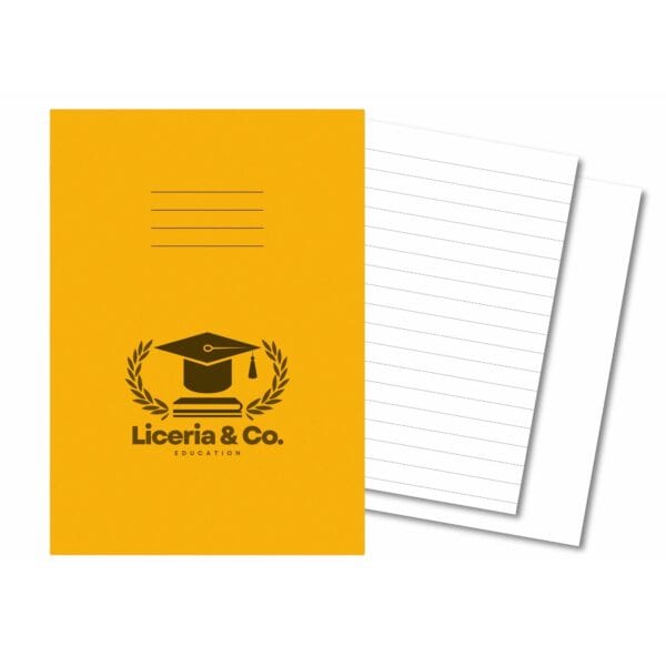 Overprinted Exercise Books A4 64 Pages 8mm Feint / Alternate Blank Yellow - Pk50