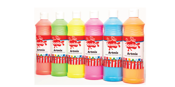 Fluorescent Ready Mix Paints 500ml Assorted - Pk6