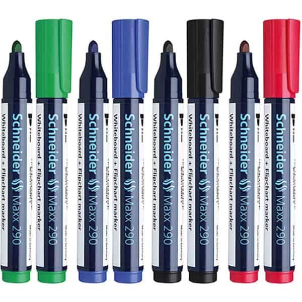 Schneider 290 Maxx Flipchart / Drywipe Marker Assorted - Pk4