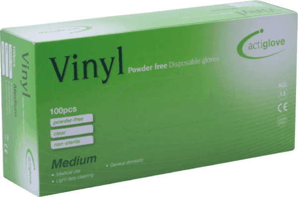 Vinyl Powder Free Gloves - Pk100