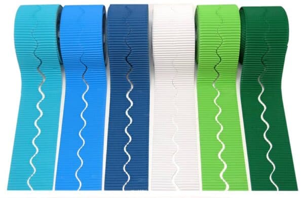 Cool Scalloped Fadeless Corrugated Border Rolls - Pk6