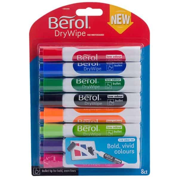 Berol Drywipe Markers Round Tip