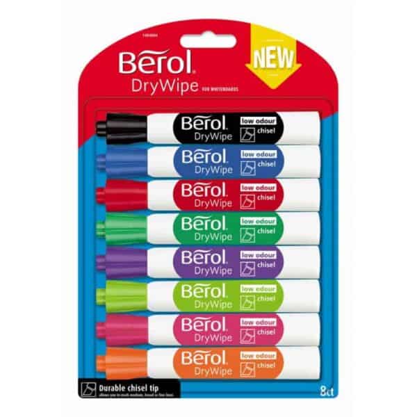 Berol Drywipe Markers Chisel Tip