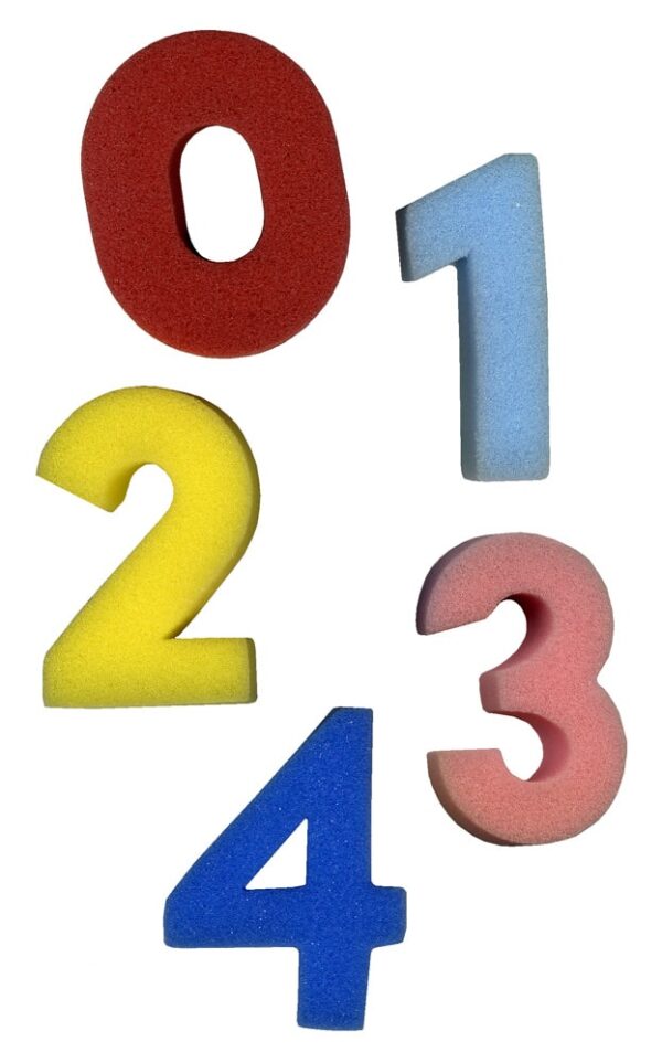 Foam Number Shapes H6 x D2.5cm Assorted - Pk10