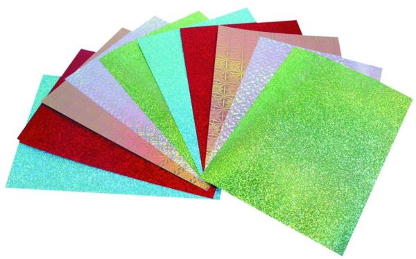 A4 Holographic Card Assorted - Pk10
