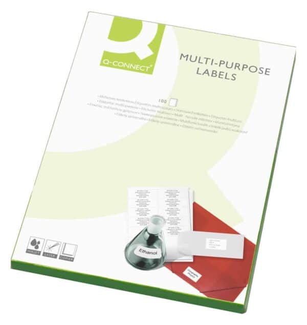 White Copier Labels Squared Corners - Pk100