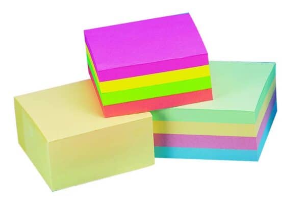 Sticky Note Cubes 75x75mm Neon - Each