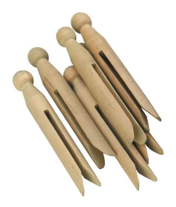 Natural Coloured Dolly Pegs - Pk24