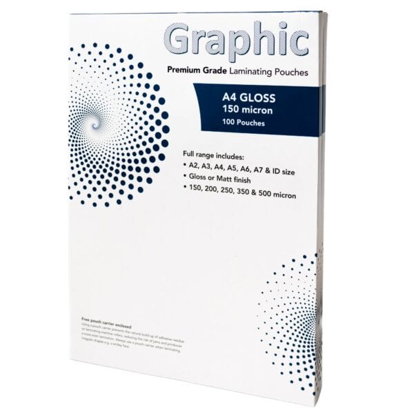 Premium A4 & A3 Laminating Pouches Gloss - Pk100