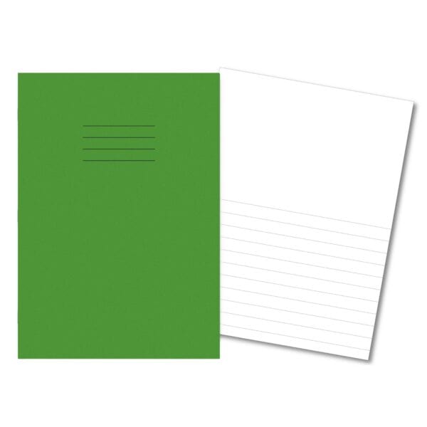 A4 Exercise Books 24 Page Top Blank/Bottom 15mm Feint - Light Green - Pk100