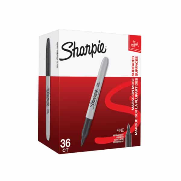 Sharpie Fine Permanent Marker Black - Pk36