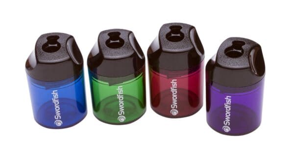 Canister Double Hole Pencil Sharpener Assorted - Pk10