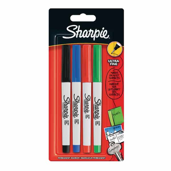 Sharpie Ultra Fine Point Permanent Marker Assorted Colours - Pk4 - Forward  Products