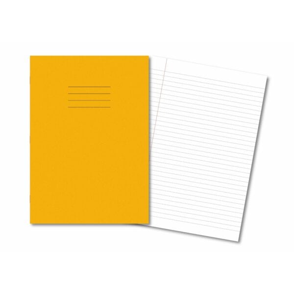 Exercise Books A4+ 80 Pages 15mm Feint & Margin Yellow - Pk45