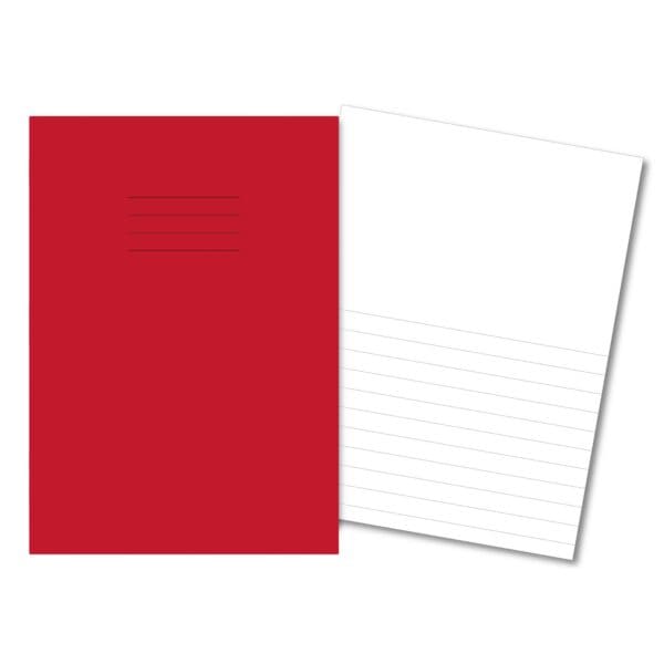 Exercise Books A4+ 80 Pages Top Blank/Bottom15mm Feint Red - Pk45