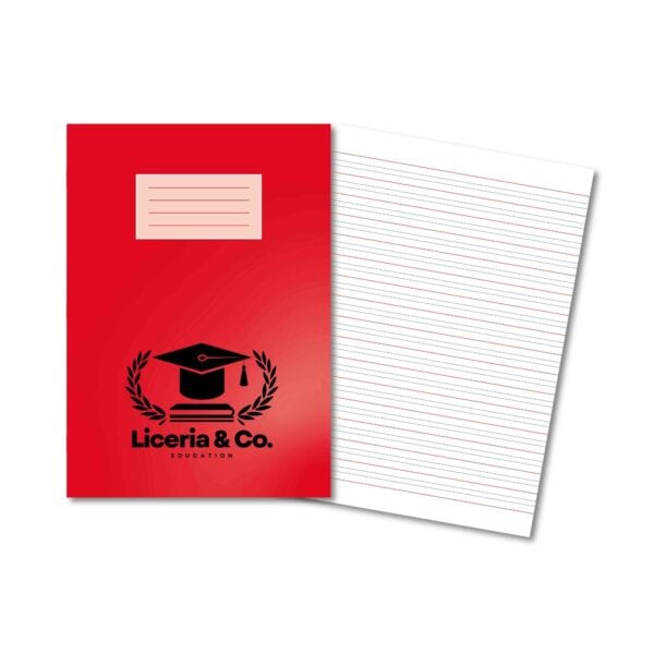 Overprinted Oxford Exercise Books A4 80 Page Handwriting Lines 6,4,6mm Bright Red Cover - Pk50