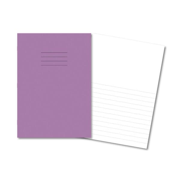 Classic Exercise Book A4 48 Pages Top Blank / Bottom 13mm Feint - Purple 100 Pack