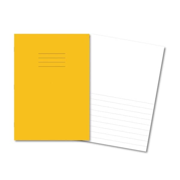 Classic Exercise Book A4 48 Pages Top Blank / Bottom 15mm Feint - Yellow 100 Pack