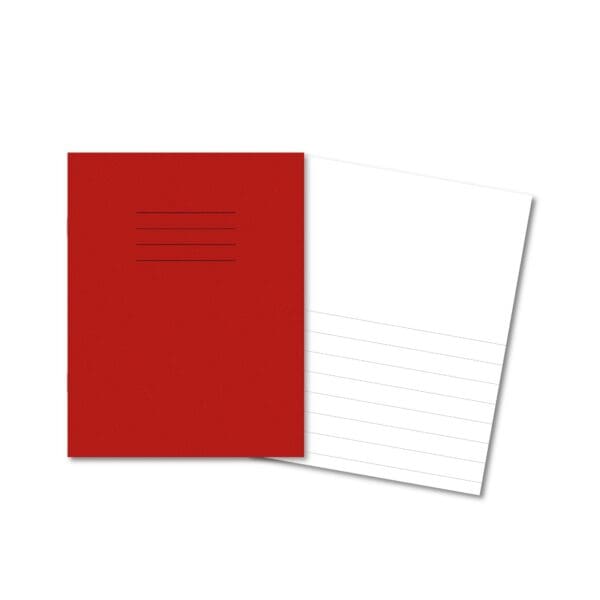 Classic Exercise Book 9x7" 48 Pages Top Blank / Bottom 15mm Feint - Red 100 Pack