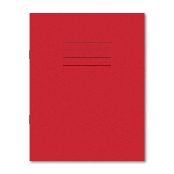Classic Overprinted Exercise Book 9x7" 48 Pages Top Blank / Bottom 15mm Feint - Red 100 Pack