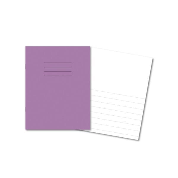 Classic Overprinted Exercise Book 9x7" 48 Pages Top Blank / Bottom 15mm Feint - Purple 100 Pack