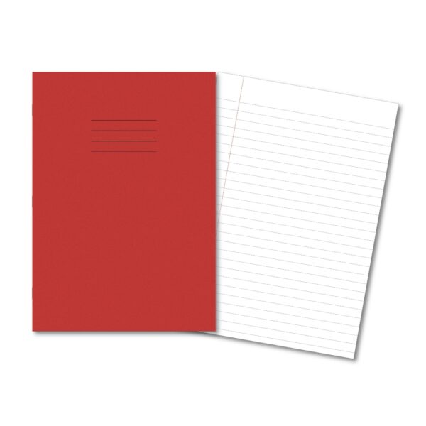 Classic Exercise Book A4 48 Pages 10mm Feint & Margin - Red 100 Pack