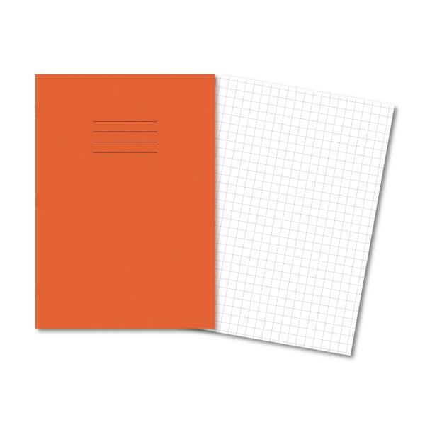 Classic Exercise Book A4 48 Pages 10mm Squares - Orange 100 Pack