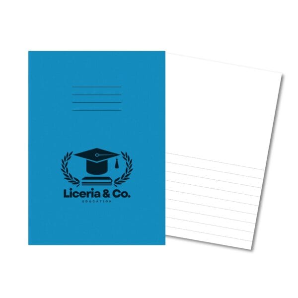 Classic Overprinted Exercise Book A4 48 Pages Top Blank / Bottom 13mm Feint - Light Blue 100 Pack